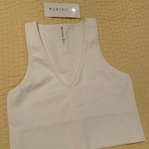 Athleta Aurora Crop Rib Tank - White